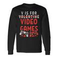 V Is For Video Games Funny Valentines Day Gamer Boy 583 Trending Shirt Unisex Long Sleeve Gifts ideas