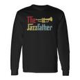 Vintage The Jazzfather Happy Fathers Day Trumpet Player Long Sleeve T-Shirt T-Shirt Gifts ideas