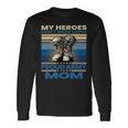 Vintage Veteran Mom My Heroes Dont Wear Capes Army Boots T-Shirt Long Sleeve T-Shirt Gifts ideas