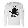 Cat What Murderous Black Cat With Knife Unisex Long Sleeve Gifts ideas