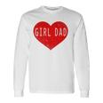 Girl Dad Heart Fathers Day Vintage Retro Long Sleeve T-Shirt T-Shirt Gifts ideas
