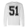 Number 51 College Sports Team Style In Black 2 Sided Long Sleeve T-Shirt Gifts ideas