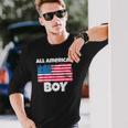 All American Boy Usa Flag Distressed 4Th Of July Long Sleeve T-Shirt T-Shirt Gifts for Him