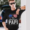 All American Papi 4Th Of July Fathers Day Papi Long Sleeve T-Shirt Gifts for Him