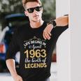 April 1963 Birthday Life Begins In April 1963 V2 Long Sleeve T-Shirt Gifts for Him