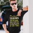 Ask Me About Trains Train And Railroad Long Sleeve T-Shirt T-Shirt Gifts for Him