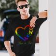 Butterfly Heart Rainbow Love Is Love Lgbt Gay Lesbian Pride Long Sleeve T-Shirt T-Shirt Gifts for Him