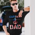 Captain Dad Boat Owner American Flag 4Th Of July Long Sleeve T-Shirt Gifts for Him