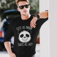 Cute As Panda Twice As Lazy Bear Lovers Activists Long Sleeve T-Shirt T-Shirt Gifts for Him