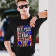 Dialysis Tech 4Th Of July American Flag Stethoscope Sparkler Long Sleeve T-Shirt Gifts for Him