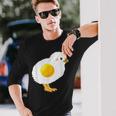 Fried Egg Chicken Sunny Side Up Egg Yolk Breakfast Food Long Sleeve T-Shirt Gifts for Him