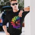 Human Sunflower Lgbt Tie Dye Flag Gay Pride Proud Lgbtq Long Sleeve T-Shirt Gifts for Him