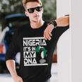 Nigeria Is In My Dna Nigerian Flag Africa Map Raised Fist Long Sleeve T-Shirt T-Shirt Gifts for Him