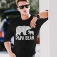 Papa Bear Fathers Day Grandad Fun 1 Cub Kid Grandpa Long Sleeve T-Shirt Gifts for Him