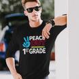 Peace Out 1St Grade Last Day Of School Teacher Girl Boy Long Sleeve T-Shirt T-Shirt Gifts for Him