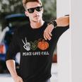 Peace Love Fall Peace Love Pumpkin Long Sleeve T-Shirt Gifts for Him
