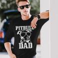 Pitbull Dad Dog Pitbull Sunglasses Fathers Day Pitbull Long Sleeve T-Shirt Gifts for Him