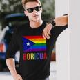 Puerto Rico Boricua Gay Pride Lgbt Rainbow Wepa Long Sleeve T-Shirt T-Shirt Gifts for Him