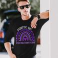 Purple Up For Military Rainbow Military Child Month V2 Long Sleeve T-Shirt Gifts for Him