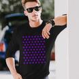 Purple And White Polka Dots Long Sleeve T-Shirt Gifts for Him