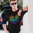 Rainbow Cloudy Heart Lgbt Gay & Lesbian Pride Long Sleeve T-Shirt T-Shirt Gifts for Him