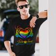 Rainbow Heart Skeleton Love Is Love Lgbt Gay Lesbian Pride Long Sleeve T-Shirt T-Shirt Gifts for Him