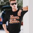 Rainbow Vintage Love Is Love Lgbt Gay Lesbian Pride Long Sleeve T-Shirt T-Shirt Gifts for Him