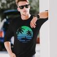 Retro Water Sport Surfboard Palm Tree Sea Tropical Surfing Long Sleeve T-Shirt T-Shirt Gifts for Him