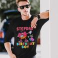 Stepdad Of The Birthday Boy Donut Dab Birthday Long Sleeve T-Shirt Gifts for Him