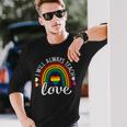 Teacher Ally Lgbt Teaching Love Rainbow Pride Month V2 Long Sleeve T-Shirt T-Shirt Gifts for Him