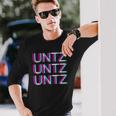 Untz Untz Untz Glitch Trippy Edm Festival Clothing Techno Long Sleeve T-Shirt Gifts for Him