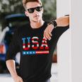 Usa Flag American 4Th Of July Merica America Flag Usa Long Sleeve T-Shirt T-Shirt Gifts for Him