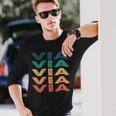 Via Name Shirt Via Name Long Sleeve T-Shirt Gifts for Him