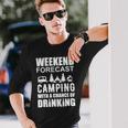 Weekend Forecast Camping With A Chance 21 Shirt Unisex Long Sleeve Gifts for Him