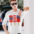 4Th Of July Popsicles Usa Flag Independence Day Patriotic Long Sleeve T-Shirt Gifts for Him