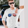 All American Dad Usa Flag Sunglasses 4Th Of July Dad Long Sleeve T-Shirt Gifts for Him