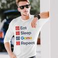 Eat Sleep Game Repeat Unisex Long Sleeve Gifts for Him