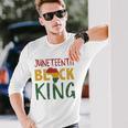 Juneteenth Black King In African Flag Colors For Afro Pride Long Sleeve T-Shirt T-Shirt Gifts for Him