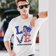 Love Healthcare Worker 4Th Of July American Flag Patriotic Long Sleeve T-Shirt T-Shirt Gifts for Him