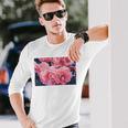 Pink Roses In Garden Unisex Long Sleeve Gifts for Him