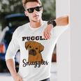 Puggle Dog Snuggles Funny Cute Pug Beagle Mom Dad Unisex Long Sleeve Gifts for Him