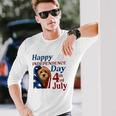 Red Goldendoodle Happy Independence Day 4Th Of July American Flag Long Sleeve T-Shirt T-Shirt Gifts for Him