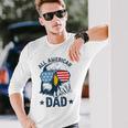 Retro All American Dad 4Th Of July Daddy Eagle Usa Long Sleeve T-Shirt Gifts for Him