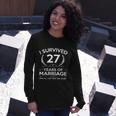 27Th Wedding Anniversary Couples Husband Wife 27 Years V2 Long Sleeve T-Shirt Gifts for Her