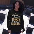 August 1989 Birthday Life Begins In August 1989 V2 Long Sleeve T-Shirt Gifts for Her