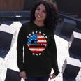 Captoon Dad Pontoon Boat Captain Us Flag 4Th Of July Boating Long Sleeve T-Shirt Gifts for Her