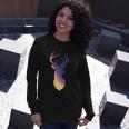 Deer Groovy Stripes Deer Head Long Sleeve T-Shirt Gifts for Her