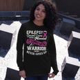 Epilepsy Doesnt Come With A Manual It Comes With A Warrior Who Never Gives Up Purple Ribbon Epilepsy Epilepsy Awareness Long Sleeve T-Shirt Gifts for Her