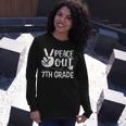 Happy Last Day Of School Retro Peace Out 7Th Grade Long Sleeve T-Shirt T-Shirt Gifts for Her