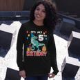 Its My 5Th Birthday Dino T-Rex 5 Years Old Bday Long Sleeve T-Shirt Gifts for Her